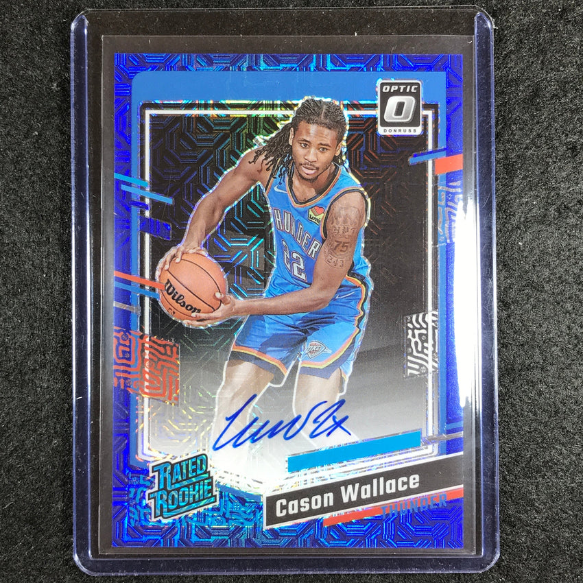 2023-24 Donruss Optic CASON WALLACE Rated Rookie Auto Blue Mojo Choice 18/24