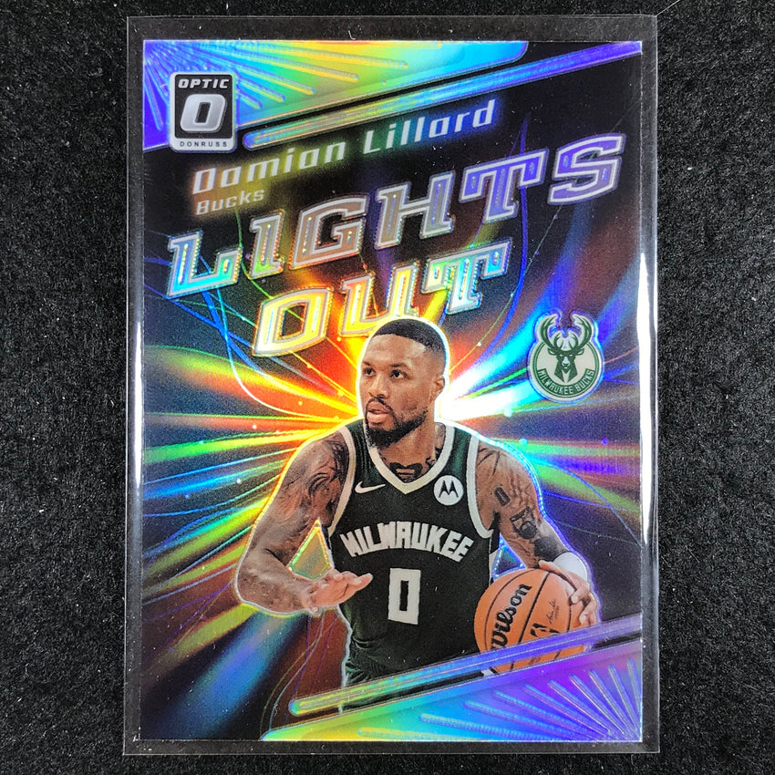 2023-24 Donruss Optic DAMIAN LILLARD Lights Out Holo Silver #1