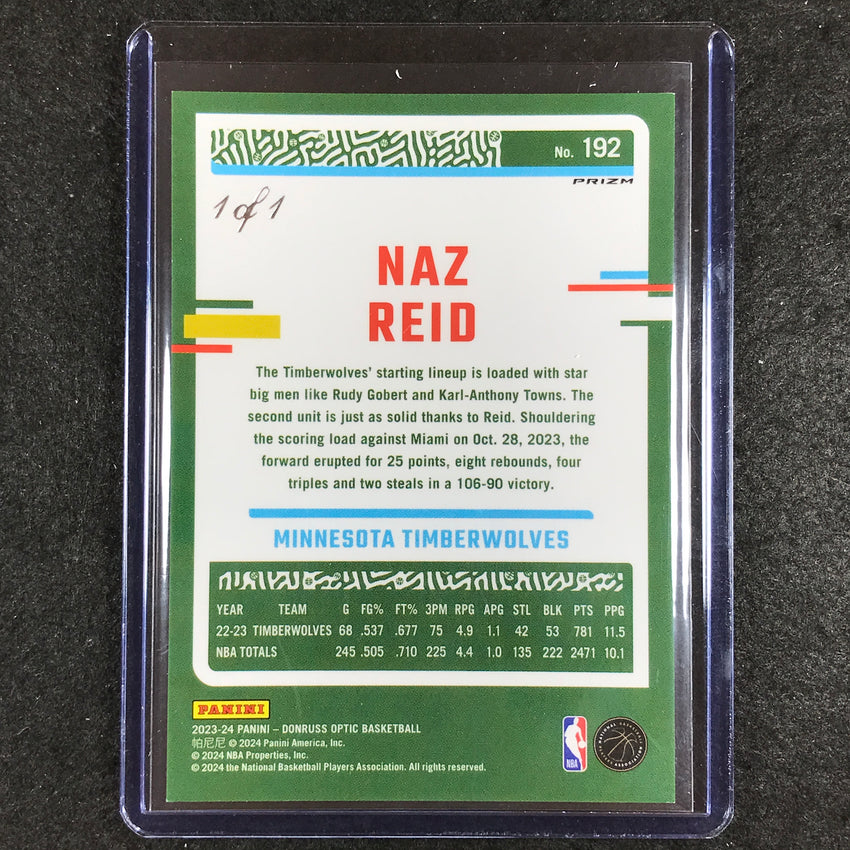 2023-24 Donruss Optic NAZ REID Base Nebula Choice 1/1