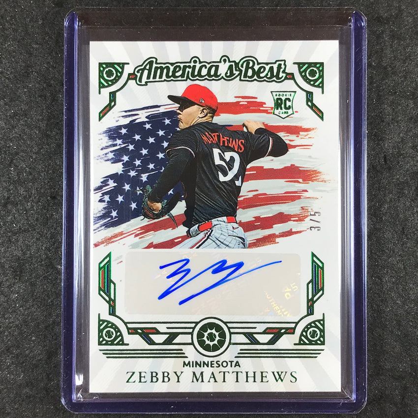 2025 Boys of Summer ZEBBY MATTHEWS America's Best Rookie Auto Emerald 3/5