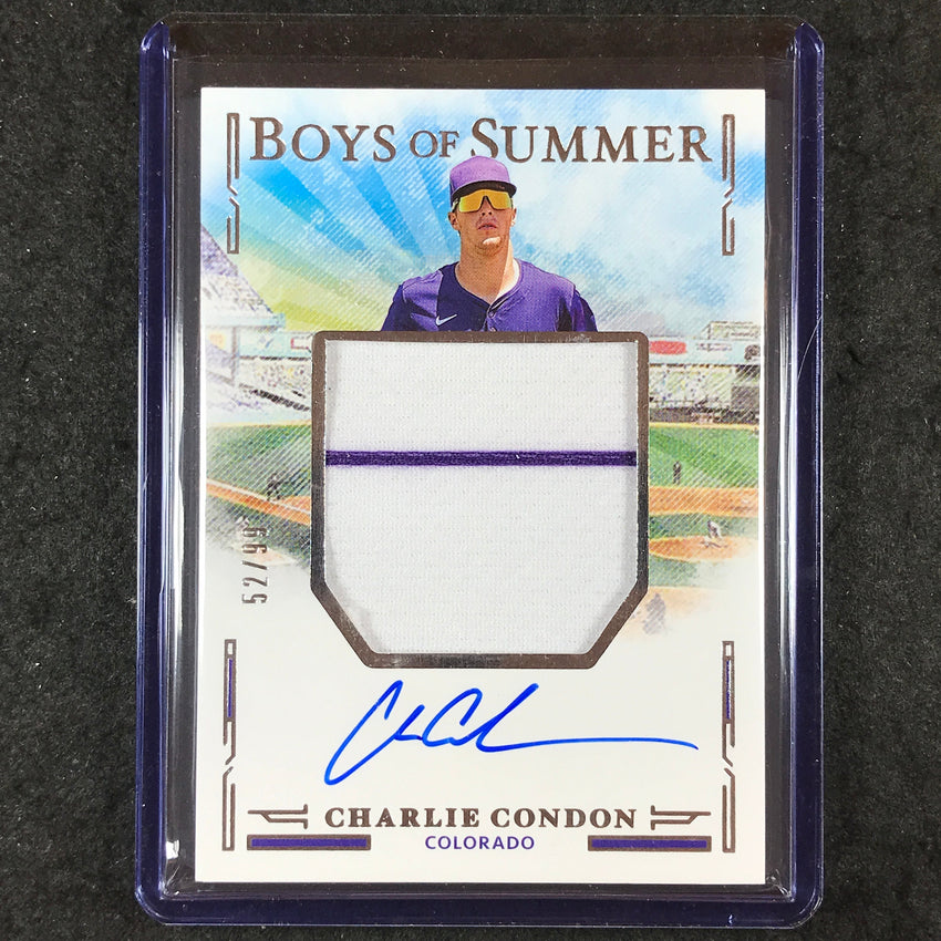2025 Boys of Summer CHARLIE CONDON Jumbo Material Signatures Auto 52/99