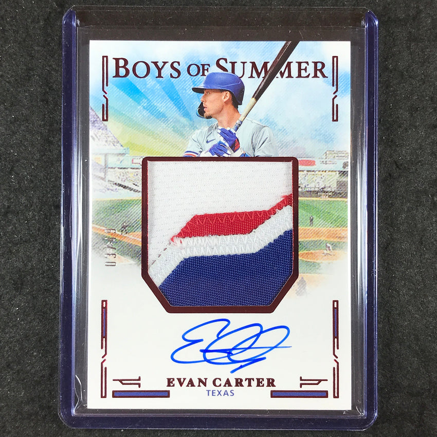 2025 Boys of Summer EVAN CARTER Jumbo Material Signatures Patch Auto Red 3/49