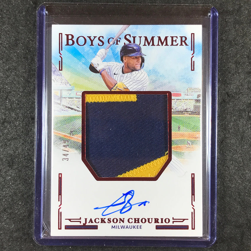 2025 Boys of Summer JACKSON CHOURIO Jumbo Material Patch Auto Red 34/49