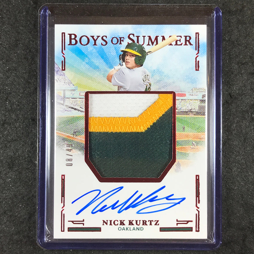 2025 Boys of Summer NICK KURTZ Jumbo Material Signatures Patch Auto Red 8/49