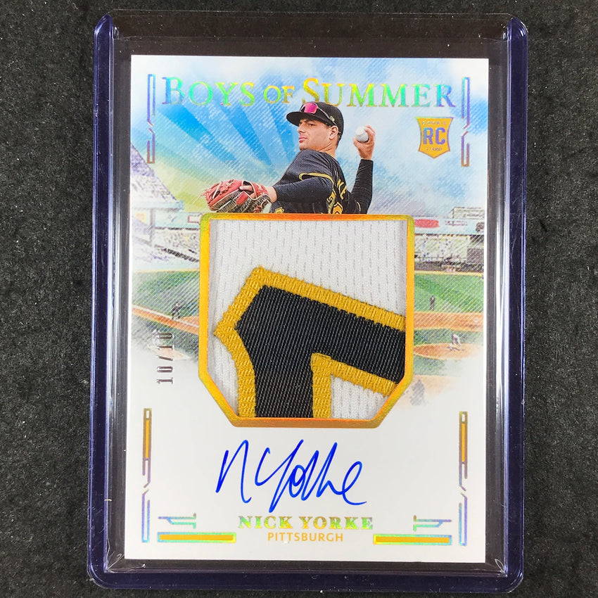2025 Boys of Summer NICK YORKE Jumbo Material Rookie Patch Auto Holo Gold 10/10