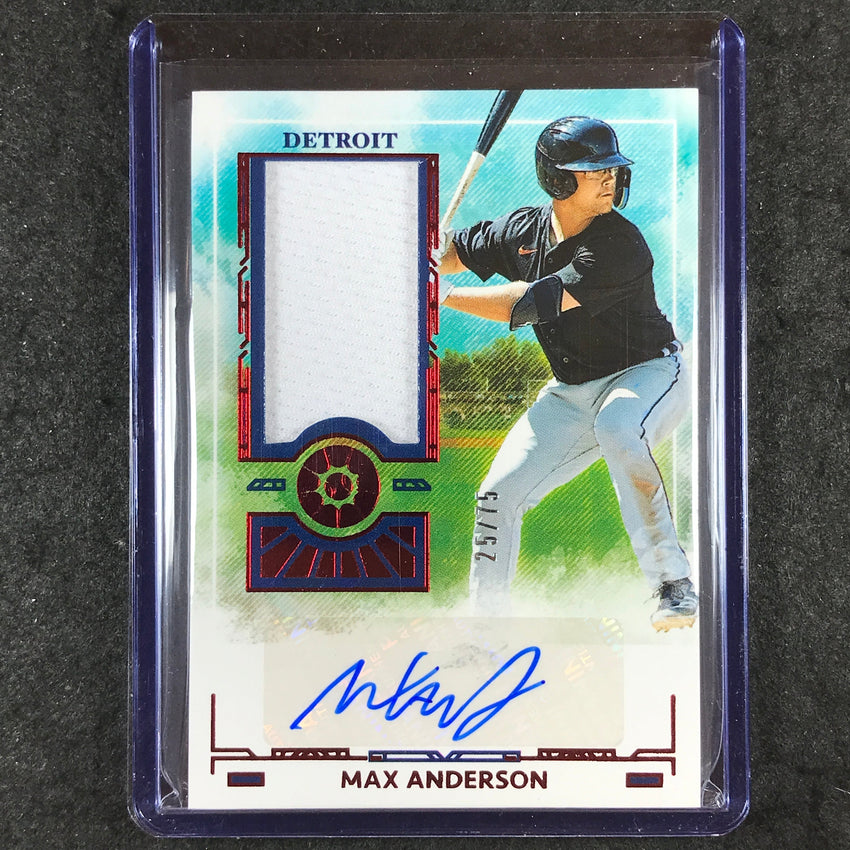 2025 Boys of Summer MAX ANDERSON Prospect Material Signatures Auto Red 25/75