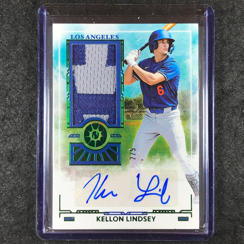 2025 Boys of Summer KELLON LINDSEY Prospect Material Patch Auto Emerald 2/5