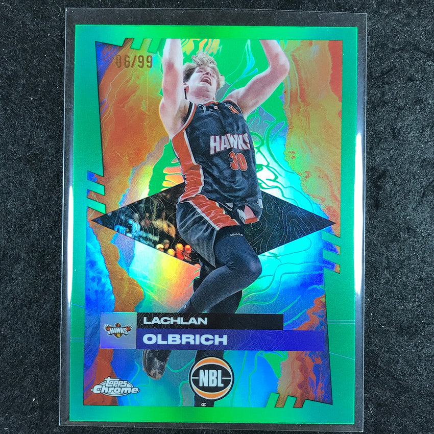 2024-25 Topps Chrome NBL LACHLAN OLBRICH Base Green 86/99 #33