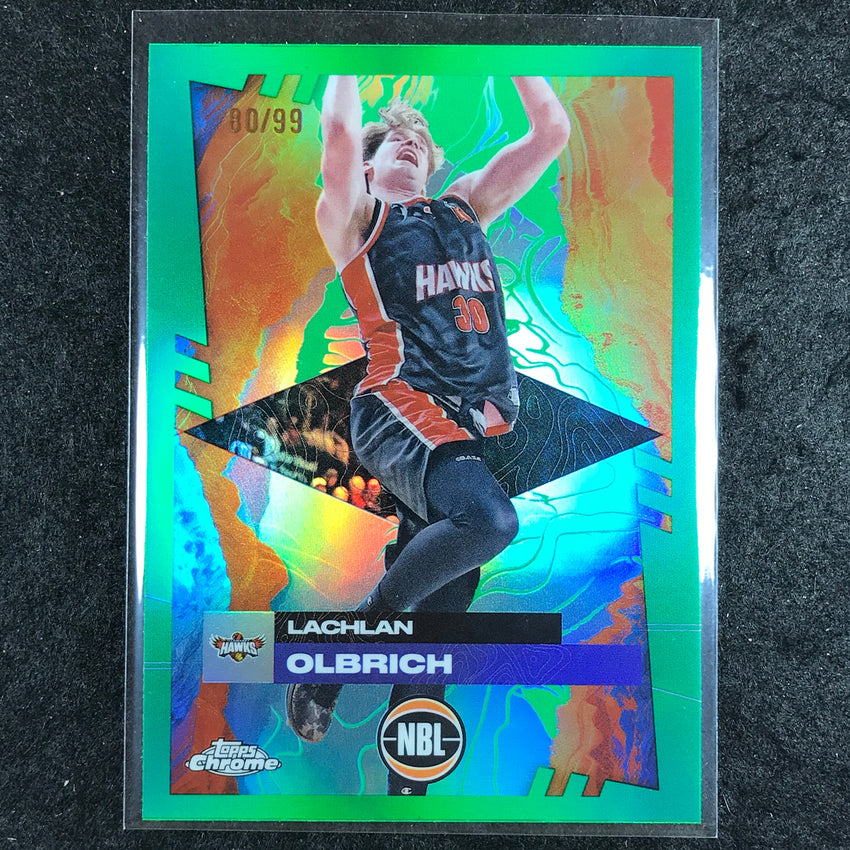 2024-25 Topps Chrome NBL LACHLAN OLBRICH Base Green 80/99 #33