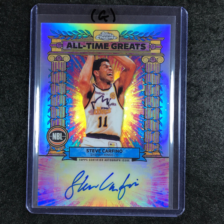 2024-25 Topps Chrome NBL STEVE CARFINO All-Time Greats Auto Refractor #SC (G)