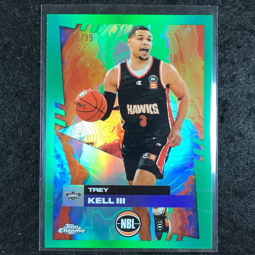 2024-25 Topps Chrome NBL TREY KELL III Base Green 20/99 #37