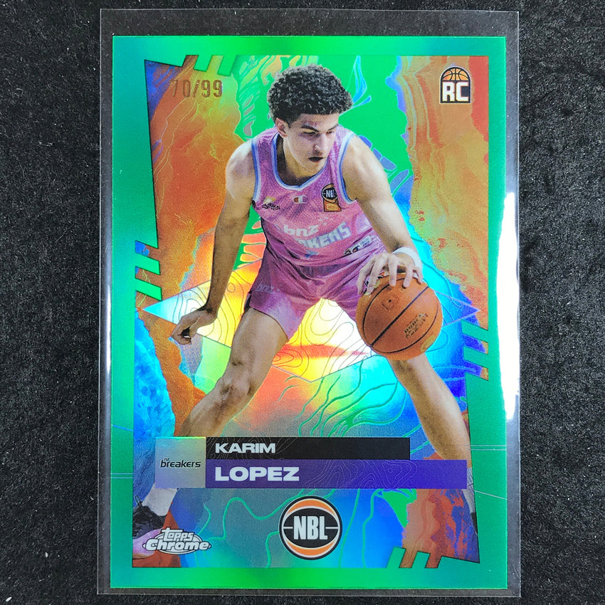 2024-25 Topps Chrome NBL KARIM LOPEZ Rookie Base Green 70/99 #51