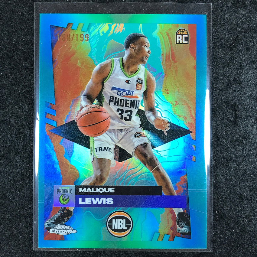2024-25 Topps Chrome NBL MALIQUE LEWIS Rookie Base Aqua /199 #71
