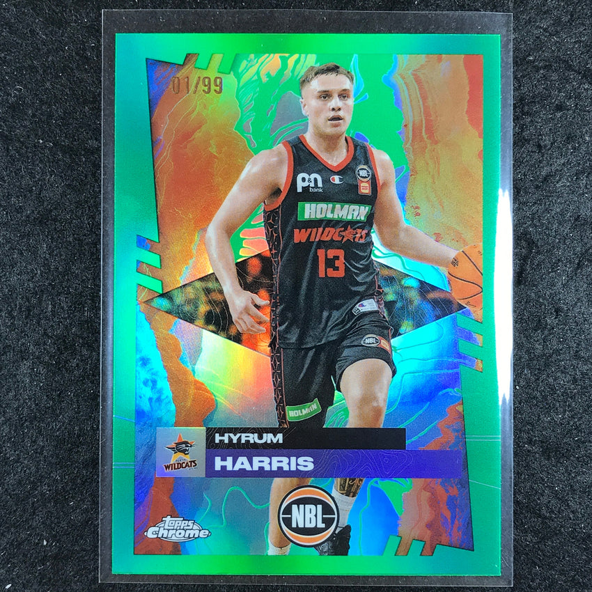 2024-25 Topps Chrome NBL HYRUM HARRIS Base Green 1/99 #68