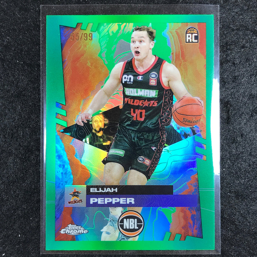 2024-25 Topps Chrome NBL ELIJAH PEPPER Rookie Base Green 55/99 #70