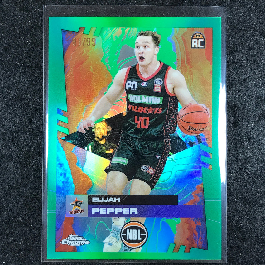 2024-25 Topps Chrome NBL ELIJAH PEPPER Rookie Base Green 81/99 #70