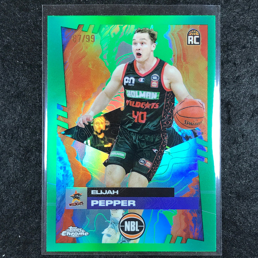 2024-25 Topps Chrome NBL ELIJAH PEPPER Rookie Base Green 67/99 #70