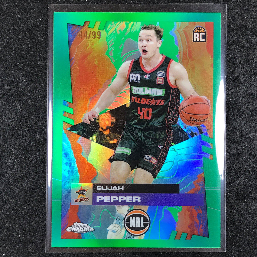 2024-25 Topps Chrome NBL ELIJAH PEPPER Rookie Base Green 44/99 #70