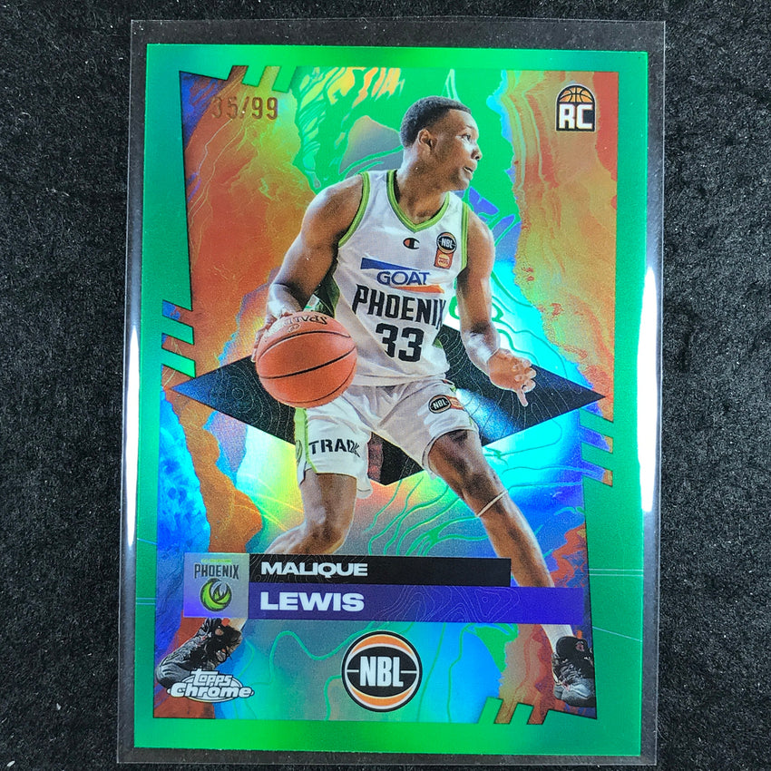 2024-25 Topps Chrome NBL MALIQUE LEWIS Rookie Base Green 35/99 #71