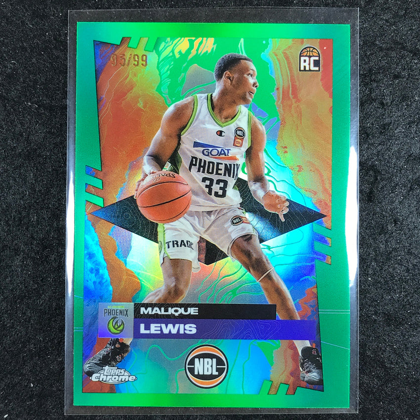 2024-25 Topps Chrome NBL MALIQUE LEWIS Rookie Base Green 95/99 #71