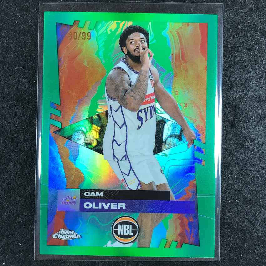 2024-25 Topps Chrome NBL CAM OLIVER Base Green 80/99 #86