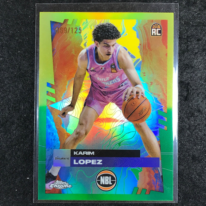 2024-25 Topps Chrome NBL KARIM LOPEZ Rookie Base Golden Wattle /125 #51