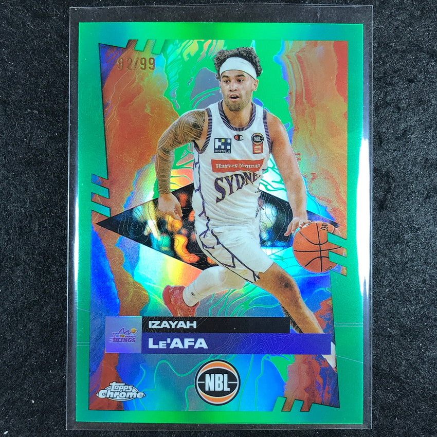 2024-25 Topps Chrome NBL IZAYAH LE'AFA Base Green 92/99 #90