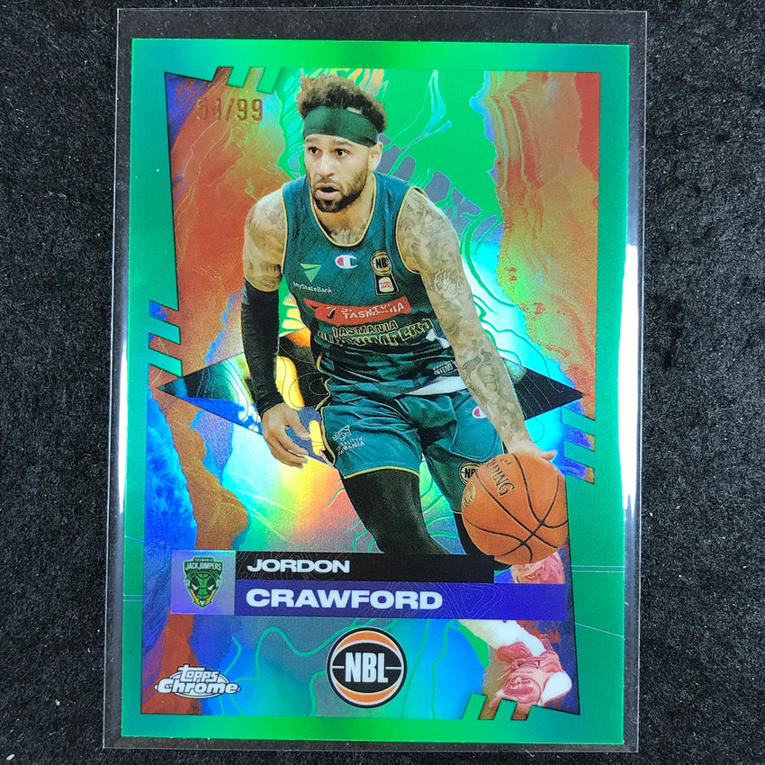 2024-25 Topps Chrome NBL JORDON CRAWFORD Base Green 54/99 #91