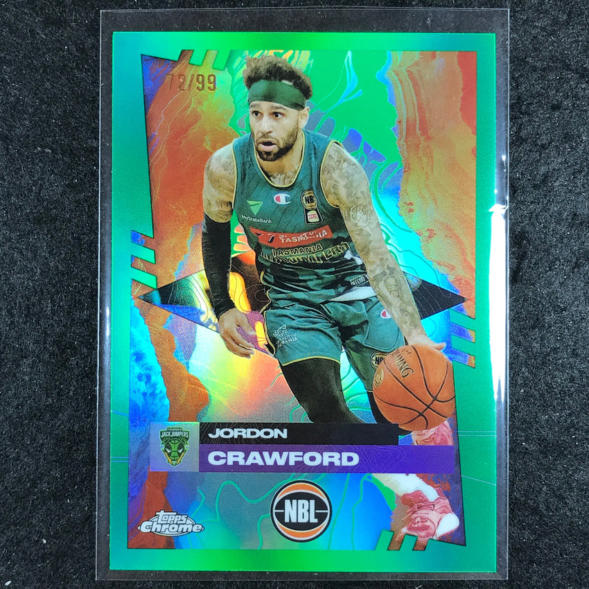 2024-25 Topps Chrome NBL JORDON CRAWFORD Base Green 72/99 #91