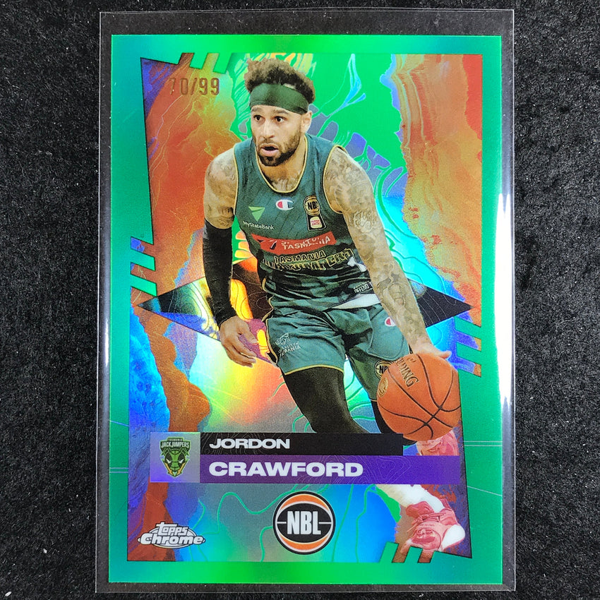 2024-25 Topps Chrome NBL JORDON CRAWFORD Base Green 70/99 #91