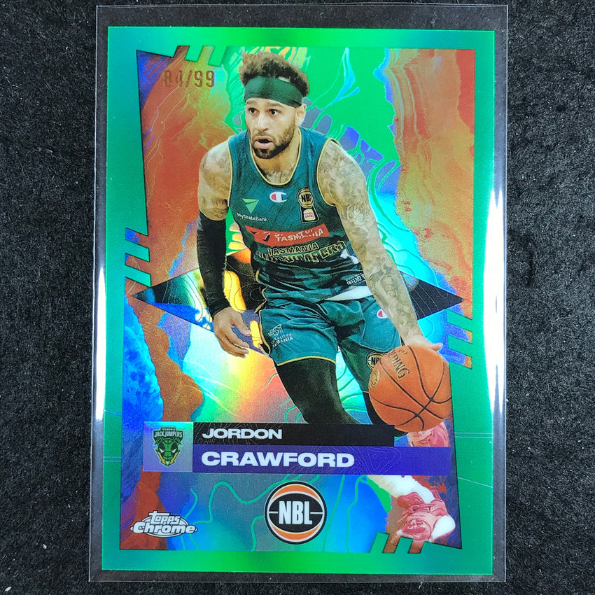 2024-25 Topps Chrome NBL JORDON CRAWFORD Base Green 84/99 #91