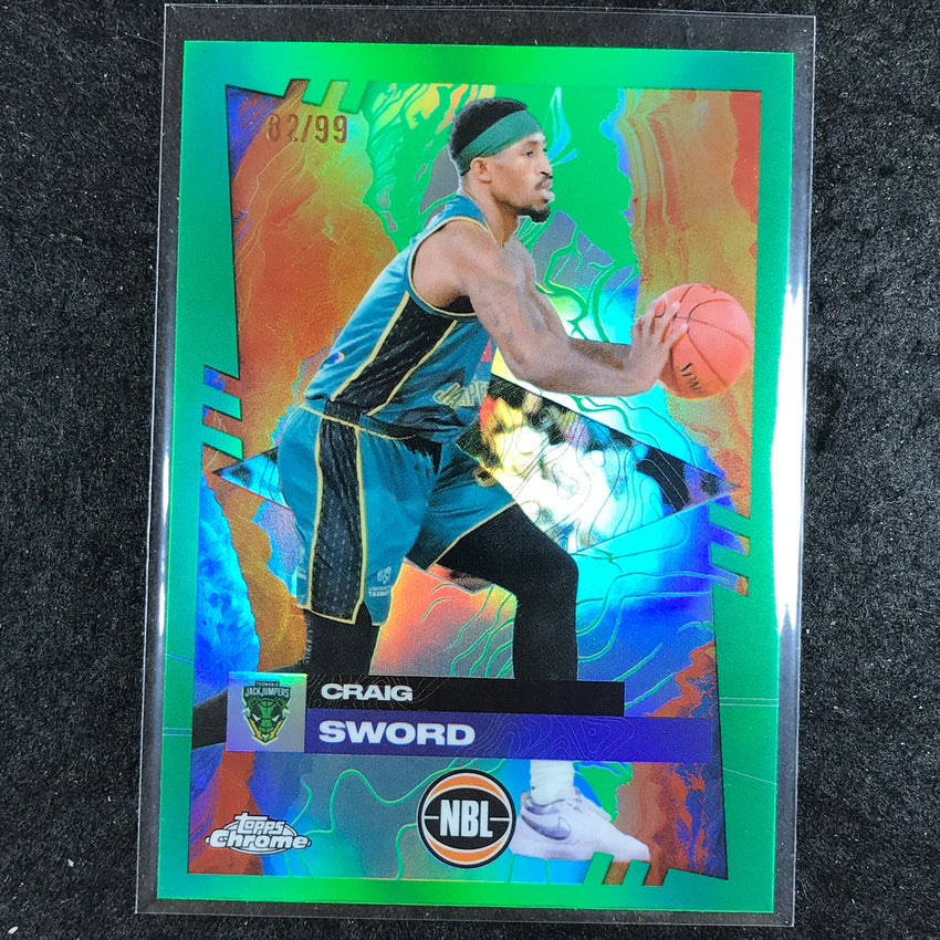 2024-25 Topps Chrome NBL CRAIG SWORD Base Green 82/99 #93