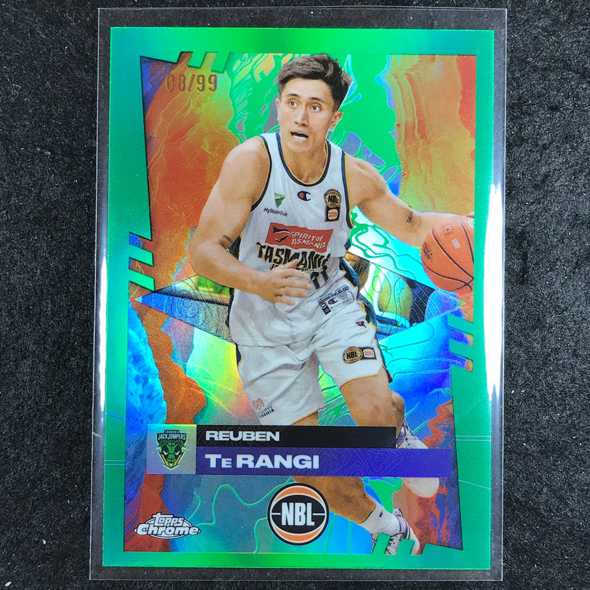 2024-25 Topps Chrome NBL REUBEN TE RANGI Base Green 8/99 #99