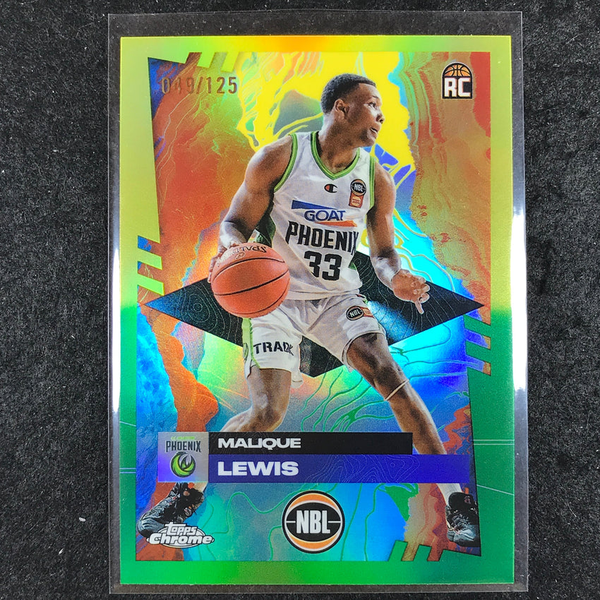 2024-25 Topps Chrome NBL MALIQUE LEWIS Rookie Base Golden Wattle /125 #71