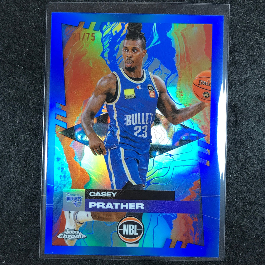 2024-25 Topps Chrome NBL CASEY PRATHER Base Blue 21/75 #15