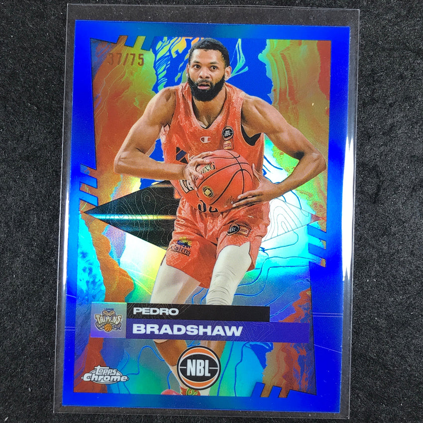 2024-25 Topps Chrome NBL PEDRO BRADSHAW Base Blue 37/75 #23