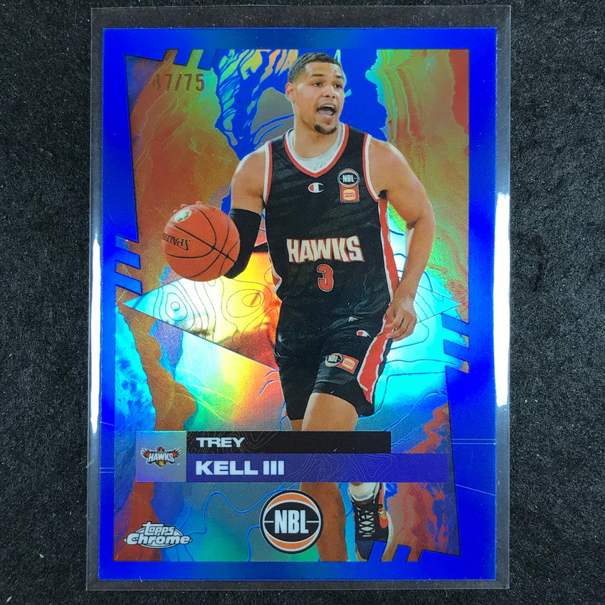 2024-25 Topps Chrome NBL TREY KELL III Base Blue 47/75 #37