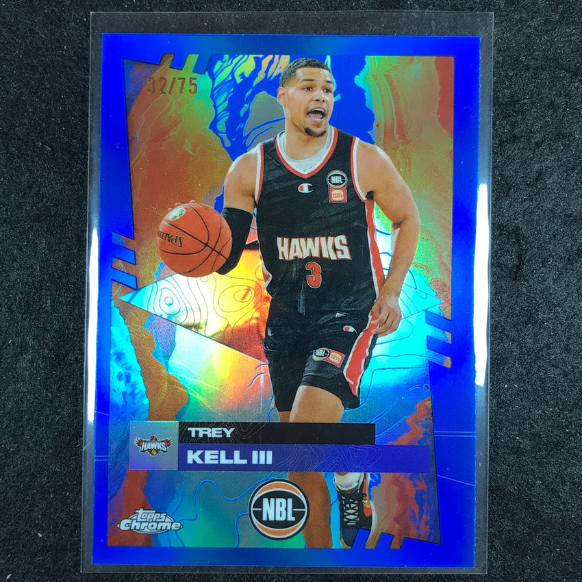 2024-25 Topps Chrome NBL TREY KELL III Base Blue 32/75 #37