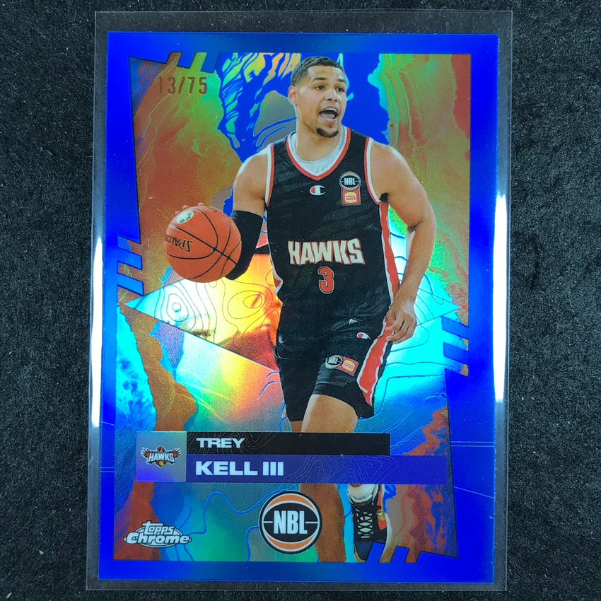 2024-25 Topps Chrome NBL TREY KELL III Base Blue 13/75 #37