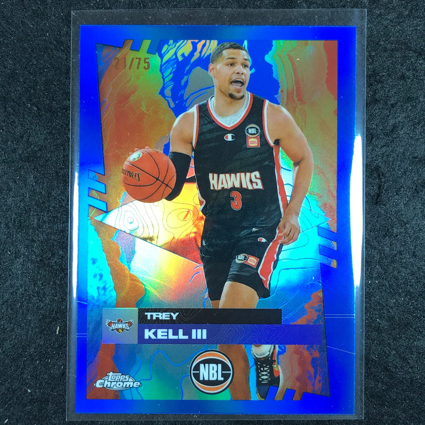 2024-25 Topps Chrome NBL TREY KELL III Base Blue 21/75 #37