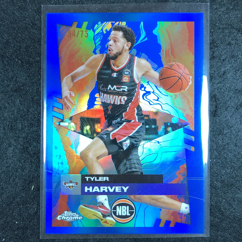 2024-25 Topps Chrome NBL TYLER HARVEY Base Blue 54/75 #38