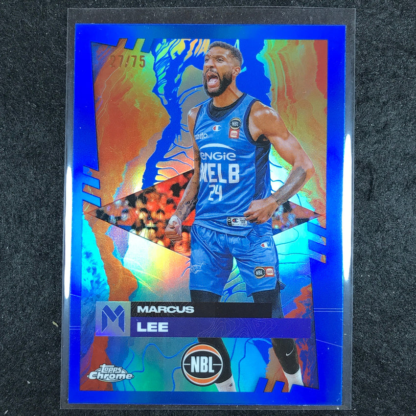 2024-25 Topps Chrome NBL MARCUS LEE Base Blue 27/75 #48
