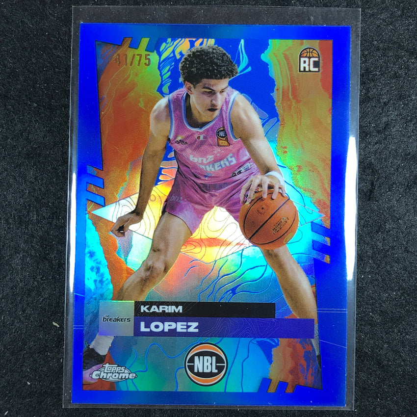 2024-25 Topps Chrome NBL KARIM LOPEZ Rookie Base Blue 41/75 #51