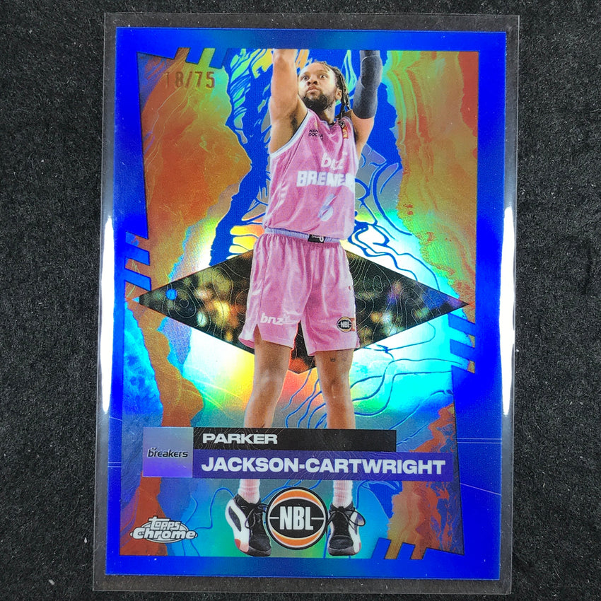2024-25 Topps Chrome NBL PARKER JACKSON-CARTWRIGHT Base Blue 18/75 #52