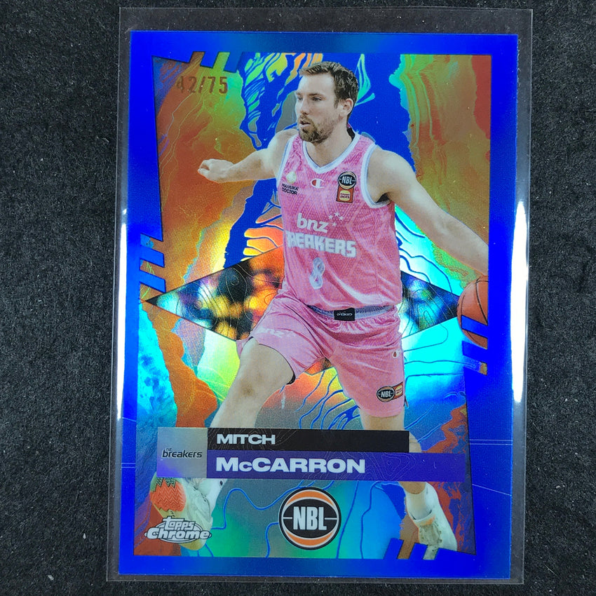 2024-25 Topps Chrome NBL MITCH MCCARRON Base Blue 42/75 #55