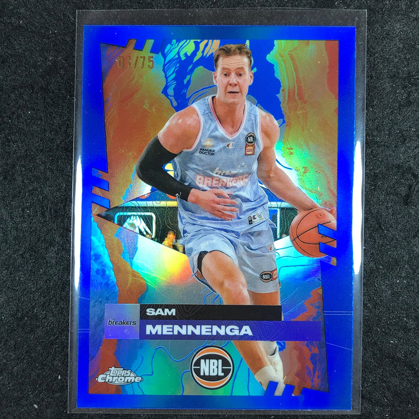 2024-25 Topps Chrome NBL SAM MENNENGA Base Blue 1/75 #56