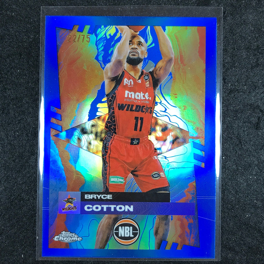 2024-25 Topps Chrome NBL BRYCE COTTON Base Blue 22/75 #62