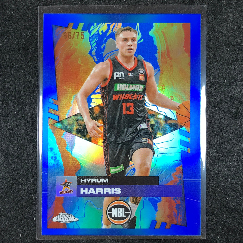 2024-25 Topps Chrome NBL HYRUM HARRIS Base Blue 66/75 #68