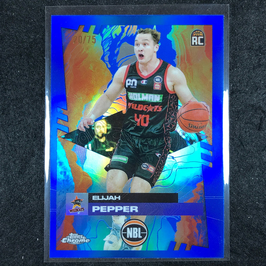 2024-25 Topps Chrome NBL ELIJAH PEPPER Rookie Base Blue 20/75 #70