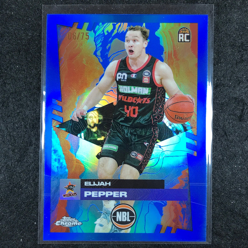 2024-25 Topps Chrome NBL ELIJAH PEPPER Rookie Base Blue 6/75 #70